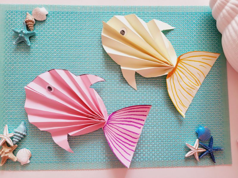 Ψάρι κατασκευή από χρωματιστό χαρτί